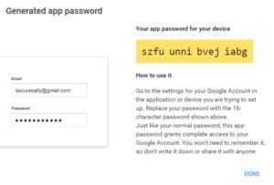 Google Apps Generated Password