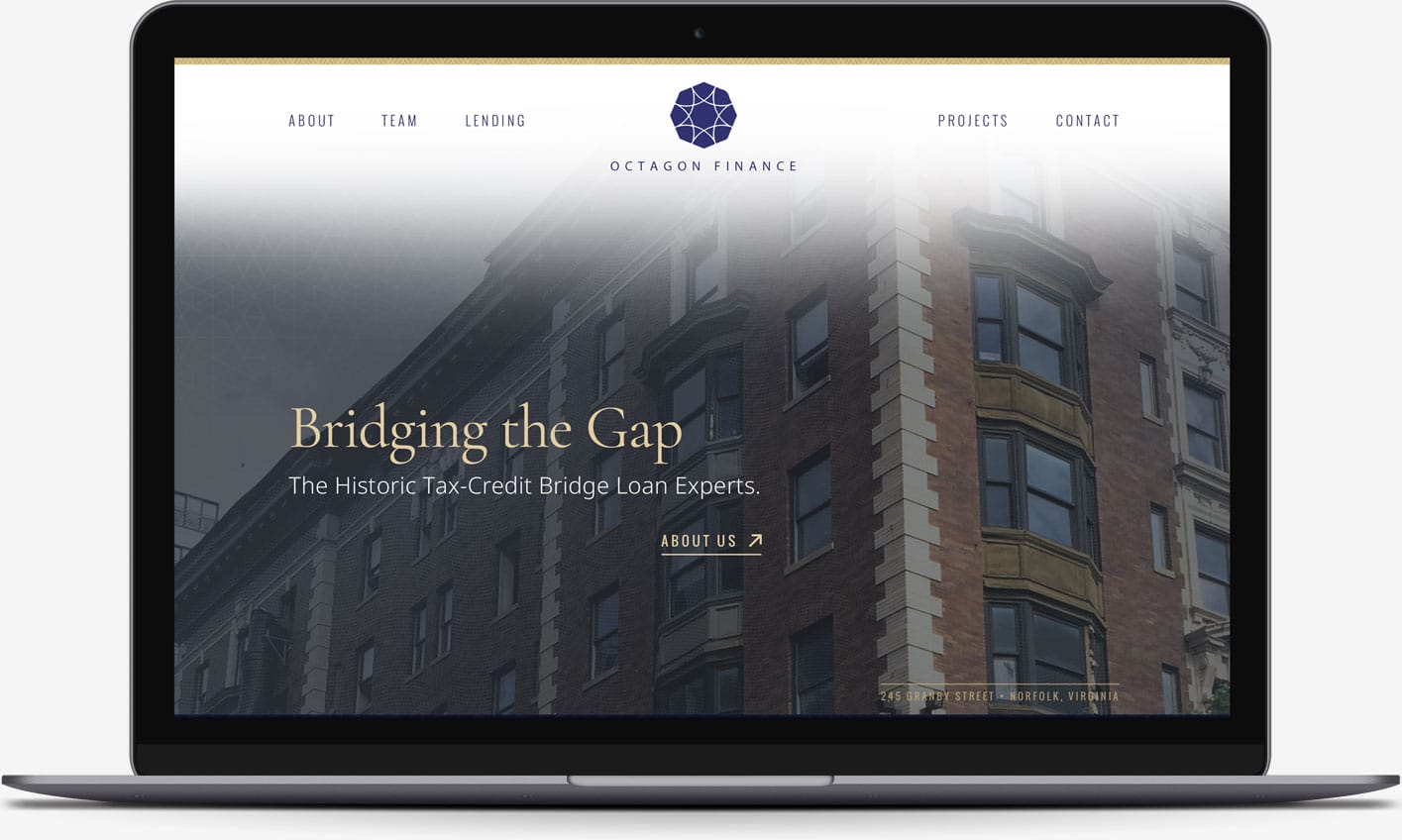 Octagon Finance website home page design