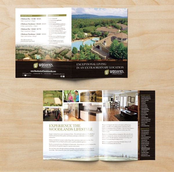 print design: marketing brochure - Woodlands of Charlottesville