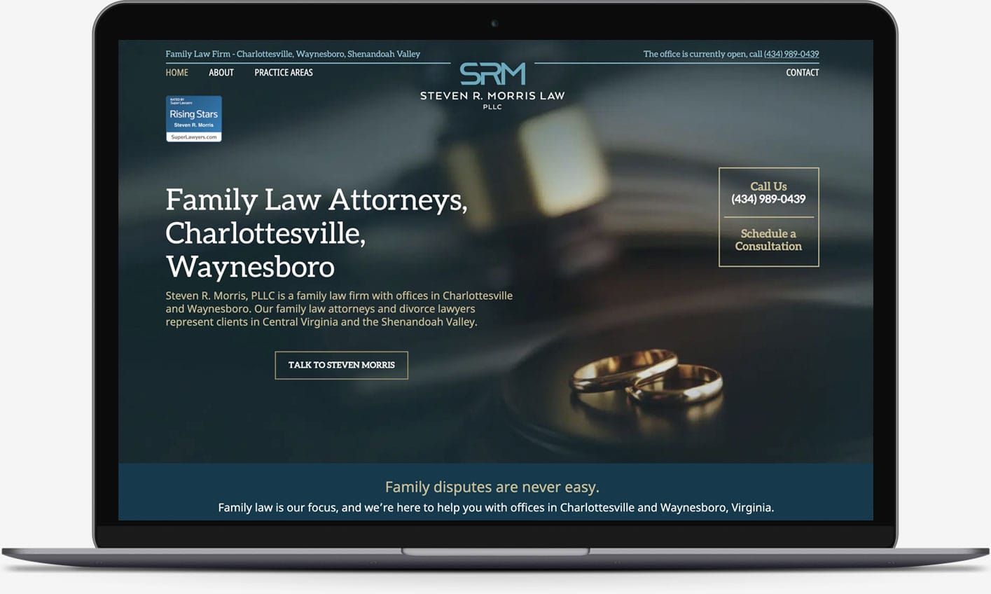 Website portfolio - responsive web design for Charlottesville family law attorney