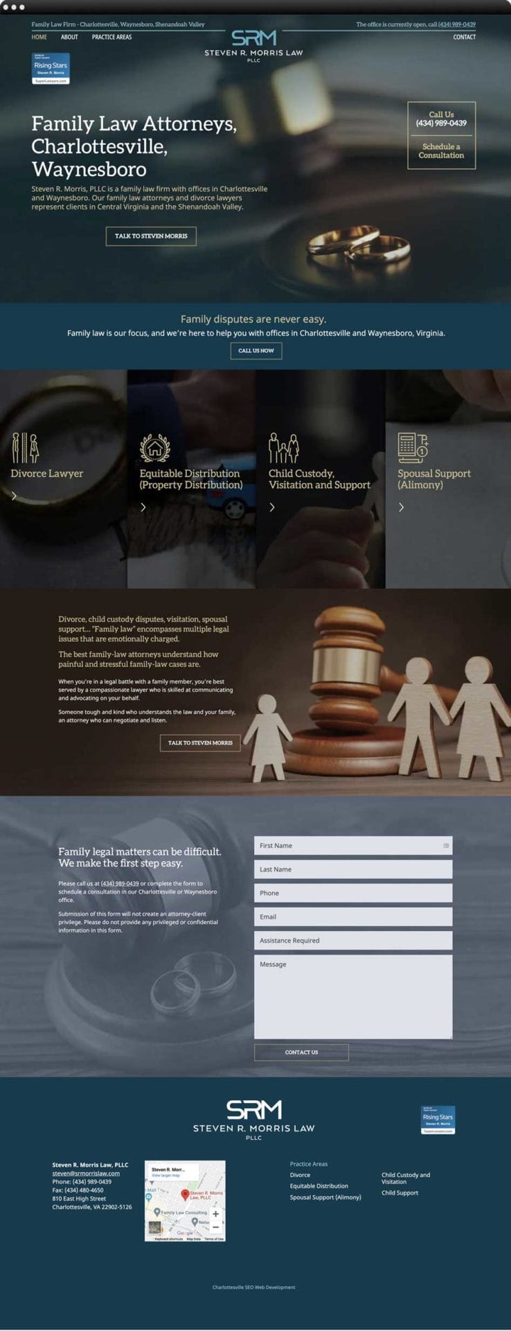 Website design for Charlottesville law firm