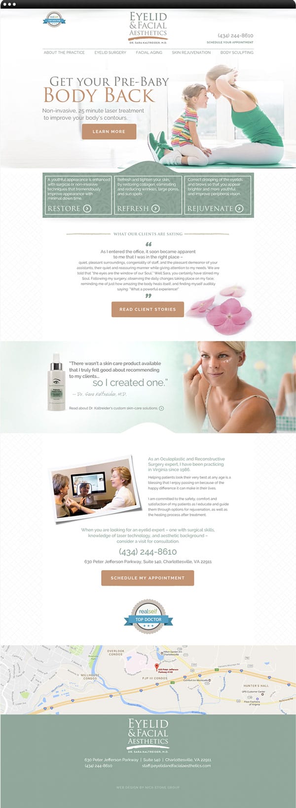 web design portfolio: Eyelid & Facial Aesthetics
