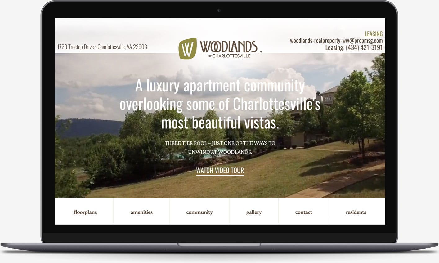 Woodlands website homepage design